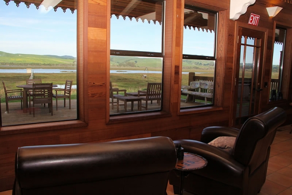view of tomales bay from motel inverness great room