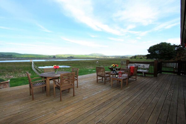 motel inverness deck overlooking tomales bay